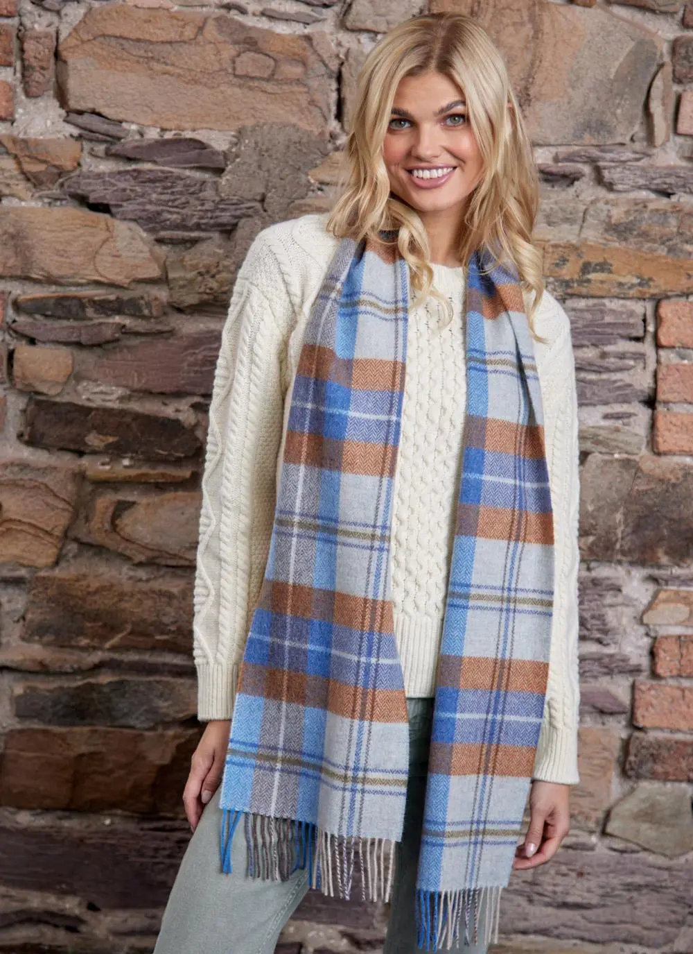 Long Lambswool Fringed Scarf