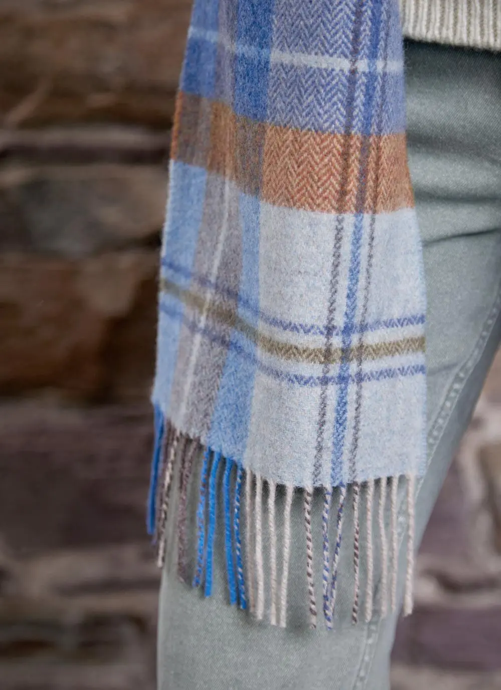 Long Lambswool Fringed Scarf