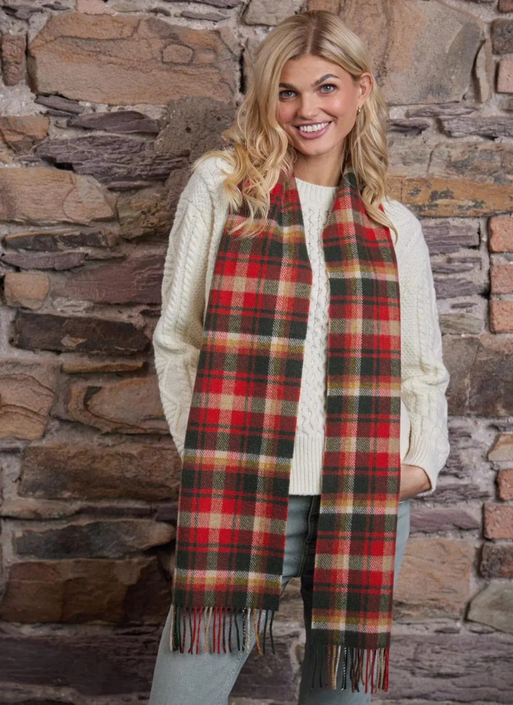 Long Lambswool Fringed Scarf