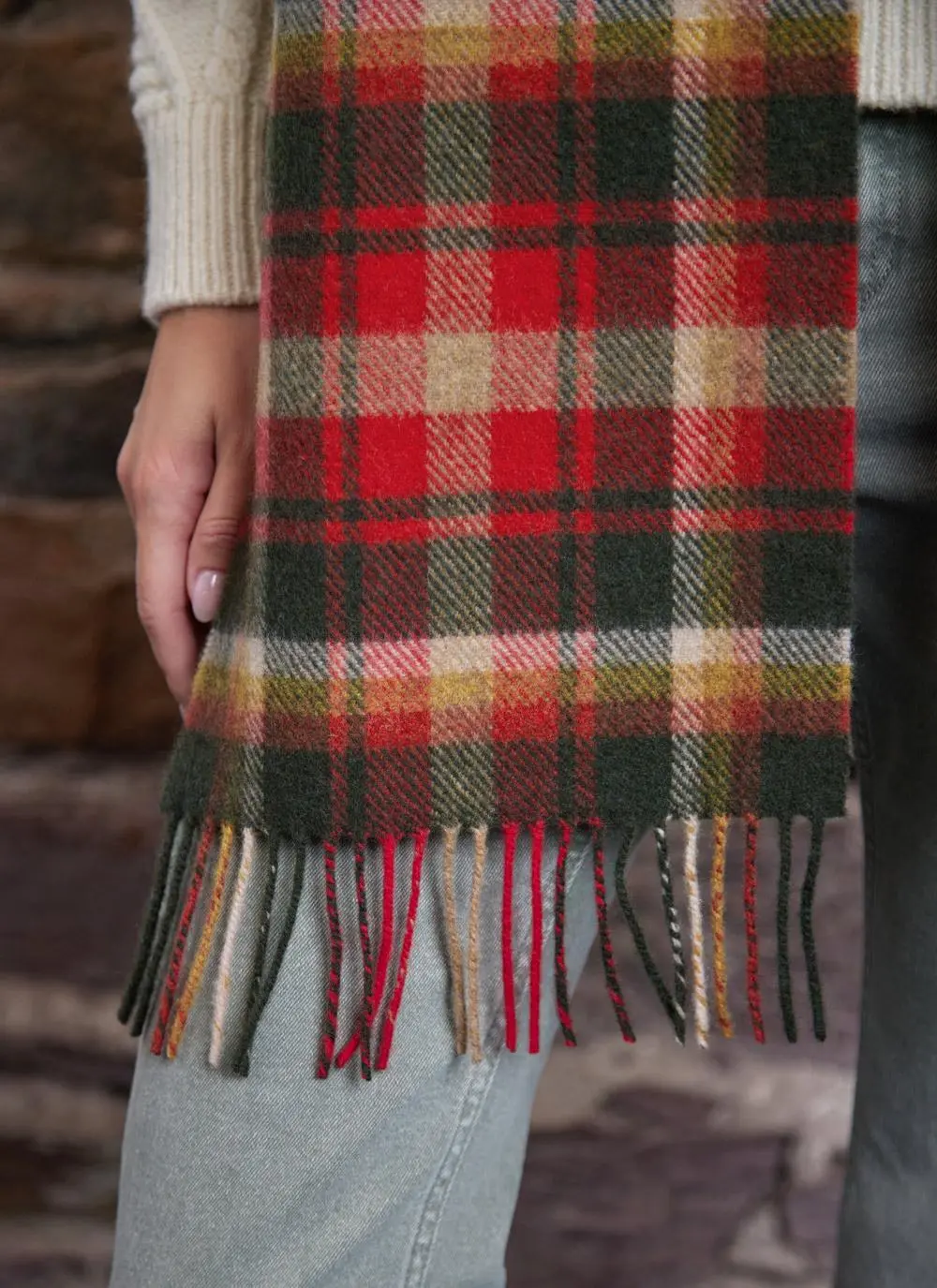 Long Lambswool Fringed Scarf
