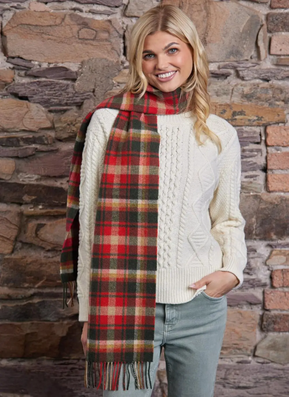 Long Lambswool Fringed Scarf