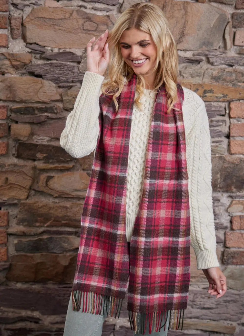 Long Lambswool Fringed Scarf