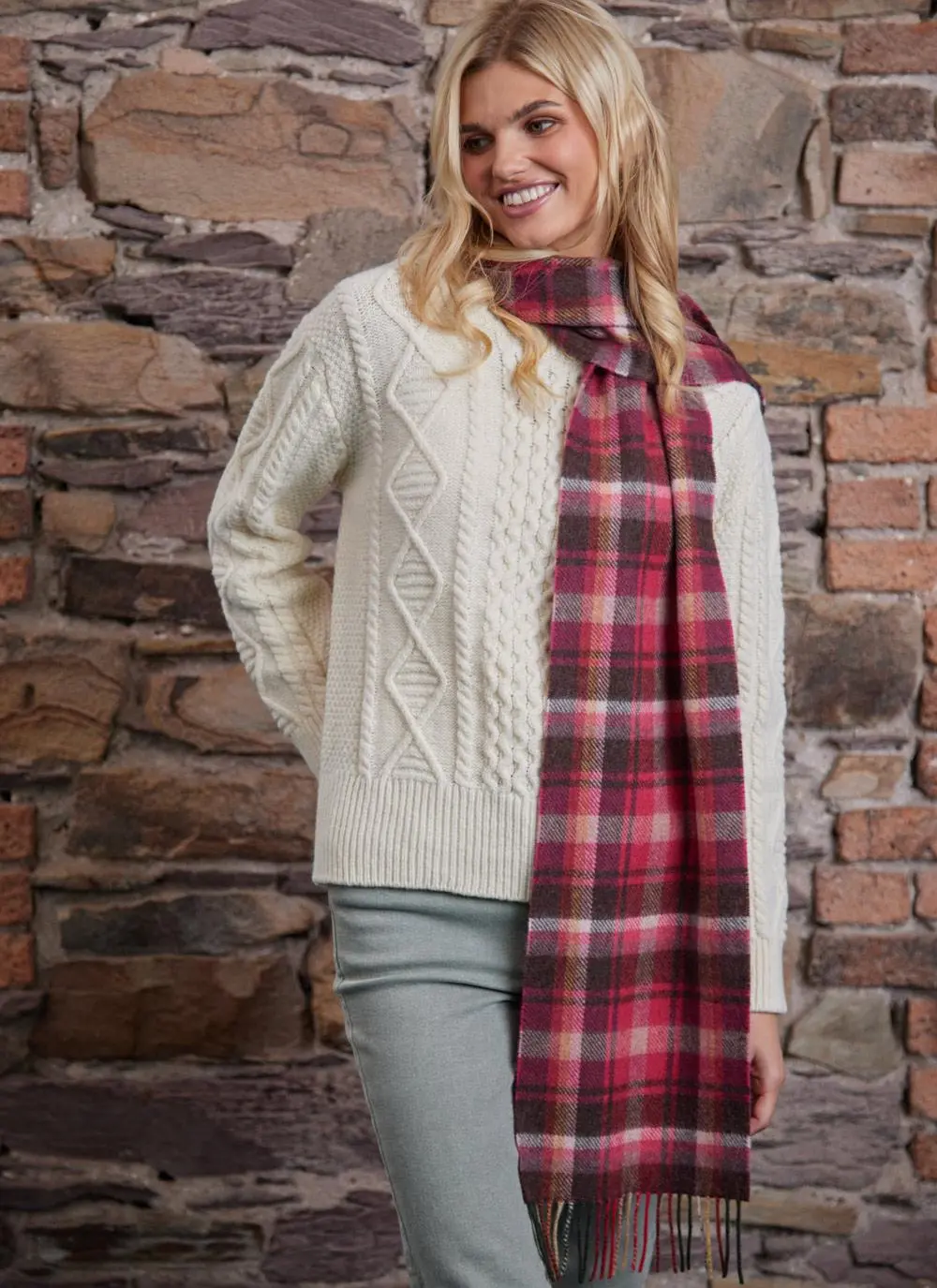 Long Lambswool Fringed Scarf
