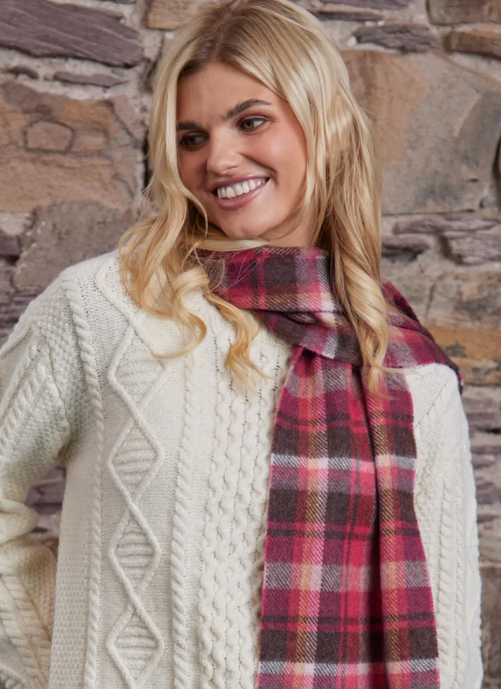 Long Lambswool Fringed Scarf