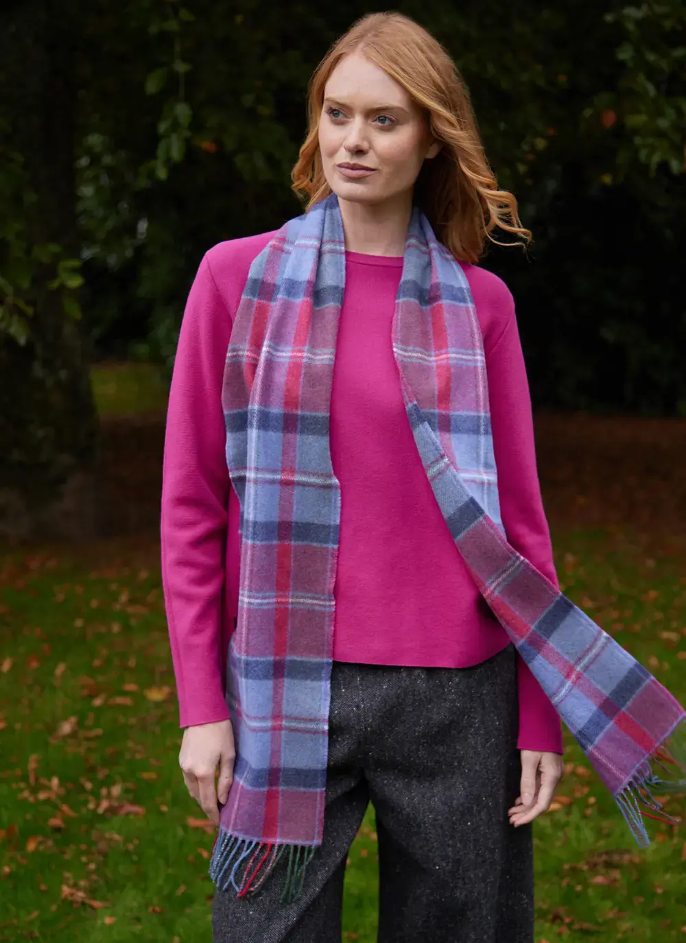 Long Lambswool Fringed Scarf