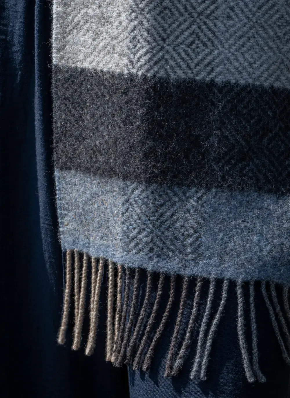 Cashmere Wool Fringed Scarf
