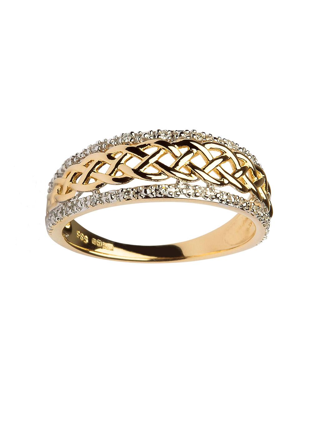 Ladies 14ct Gold Celtic Knot Diamond Ring Blarney