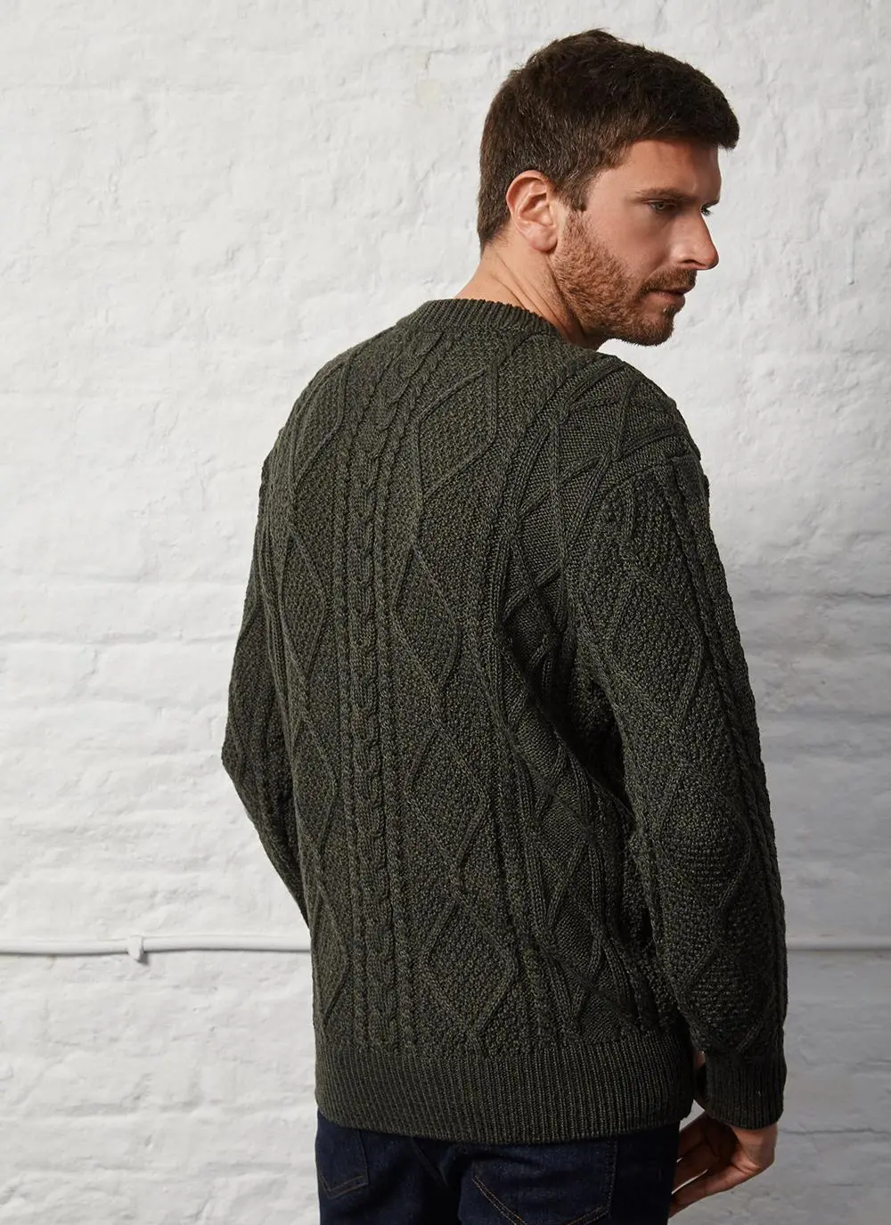 Jamie Crew Neck Aran Sweater