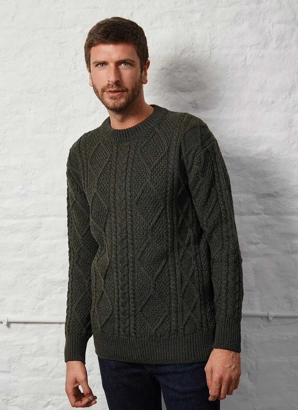 Jamie Crew Neck Aran Sweater
