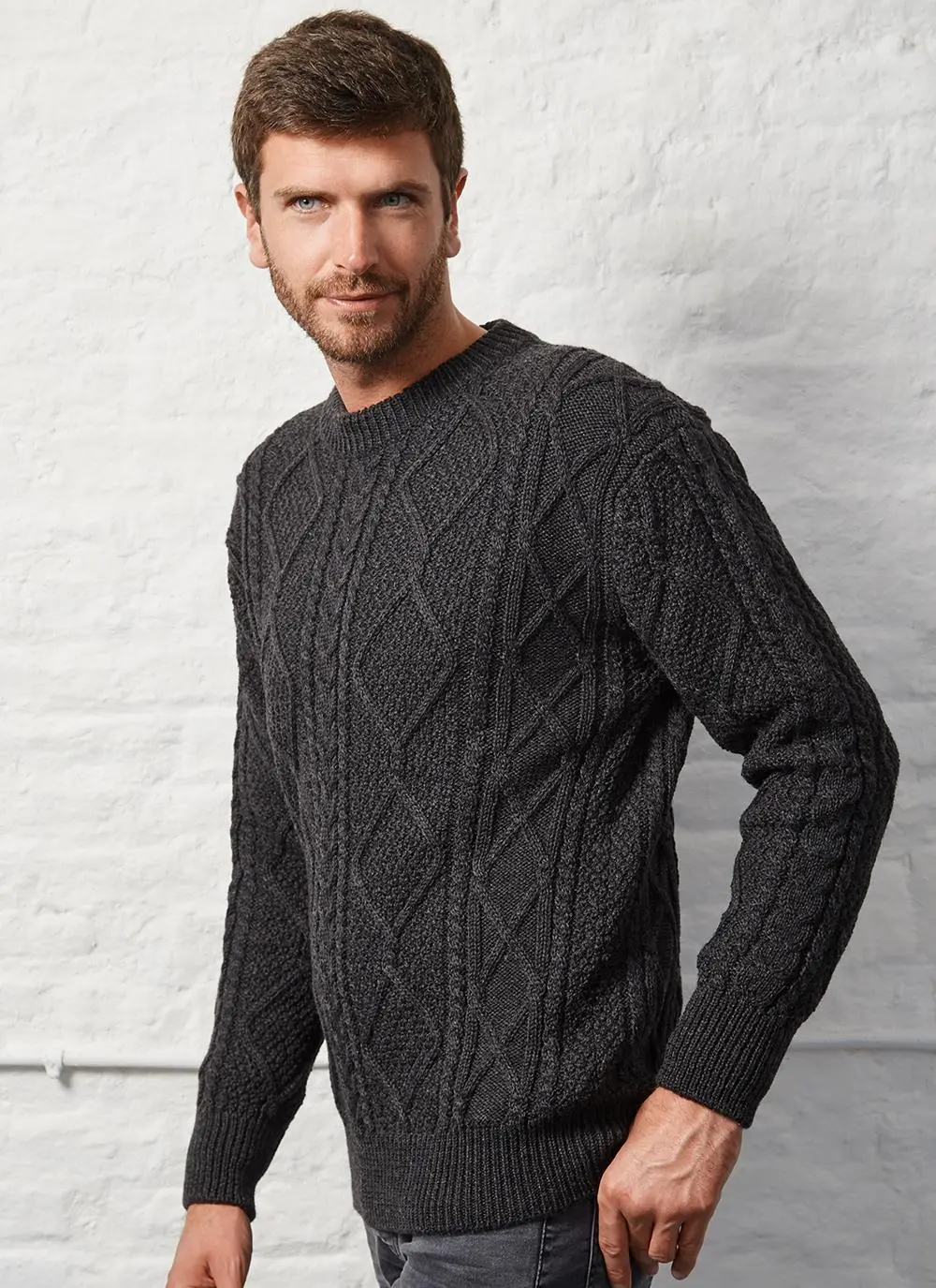 Jamie Crew Neck Aran Sweater