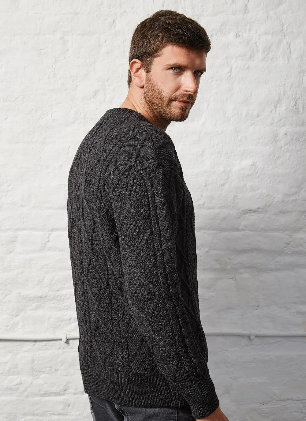 Jamie Crew Neck Aran Sweater