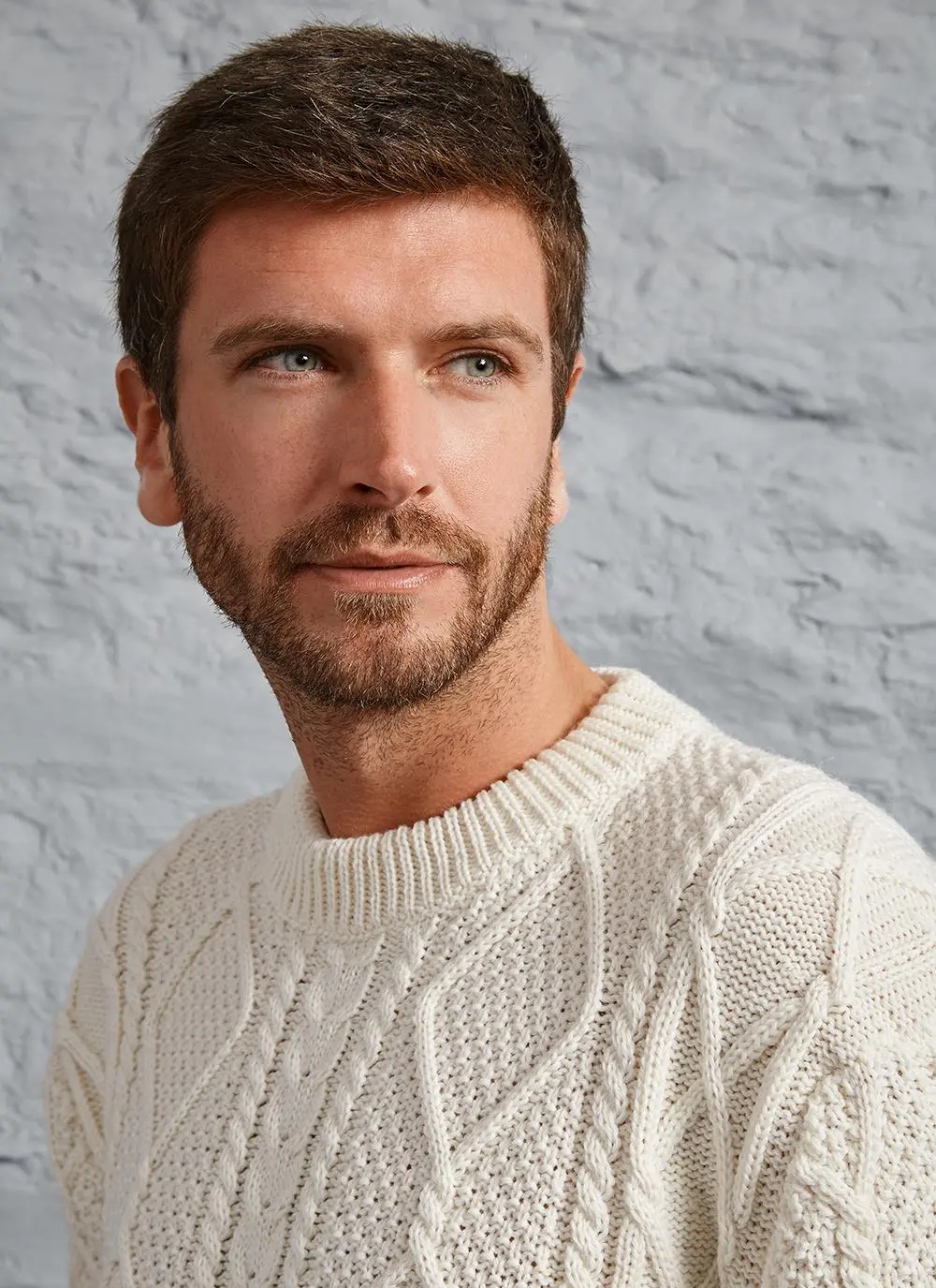 Jamie Crew Neck Aran Sweater