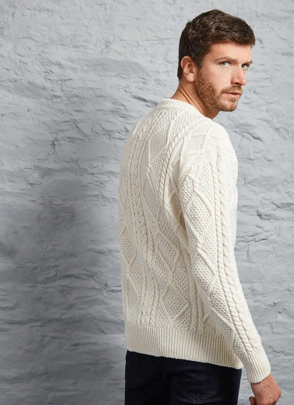 Jamie Crew Neck Aran Sweater