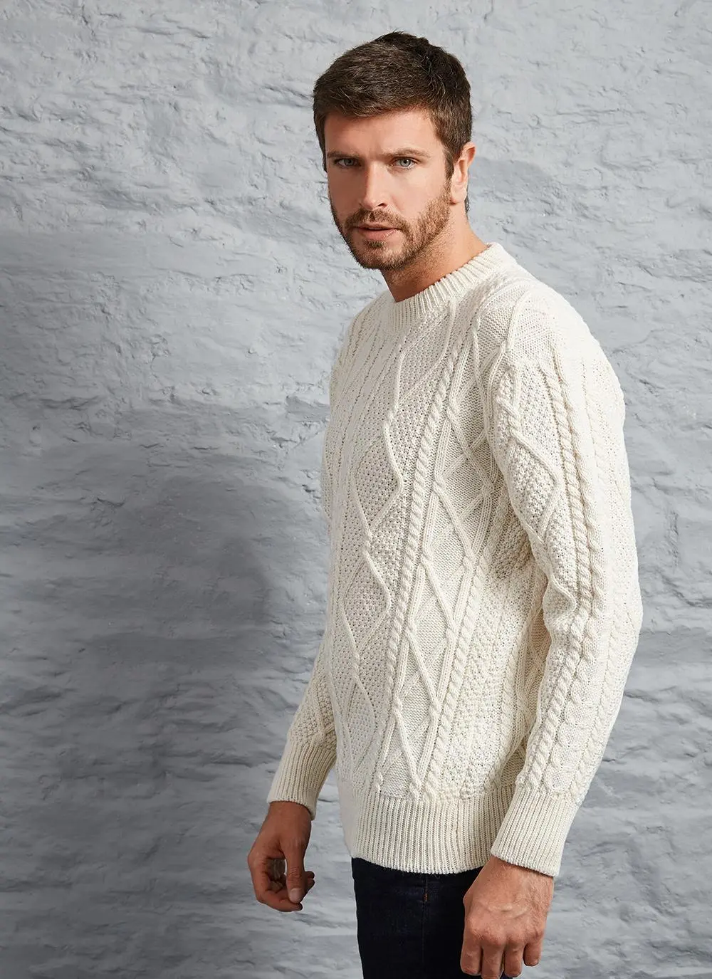Jamie Crew Neck Aran Sweater