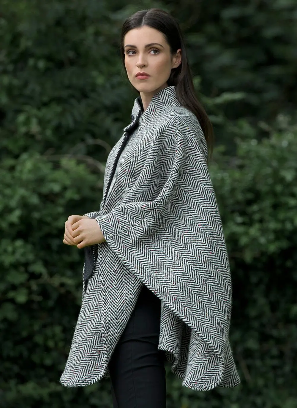 Donegal Tweed Herringbone Wool Cape