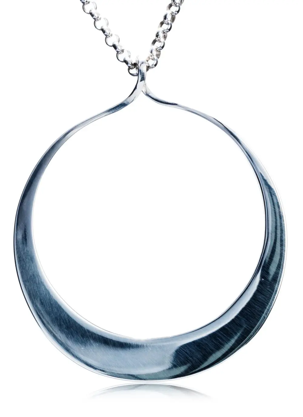 Large Sterling Silver Pendant with 35 Inch Chain