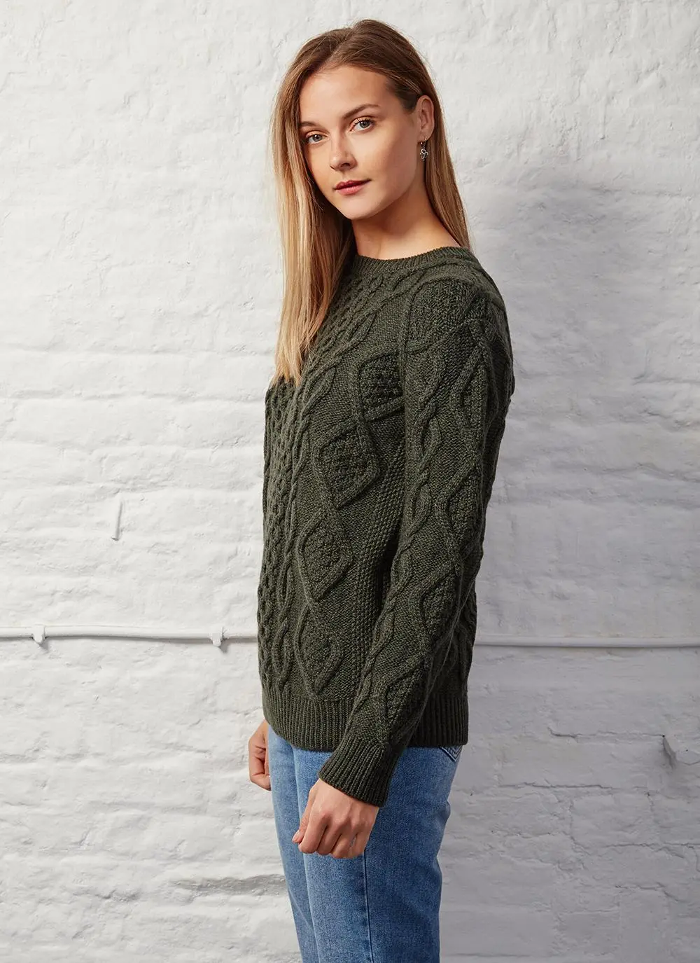 John Crew Neck Aran Sweater