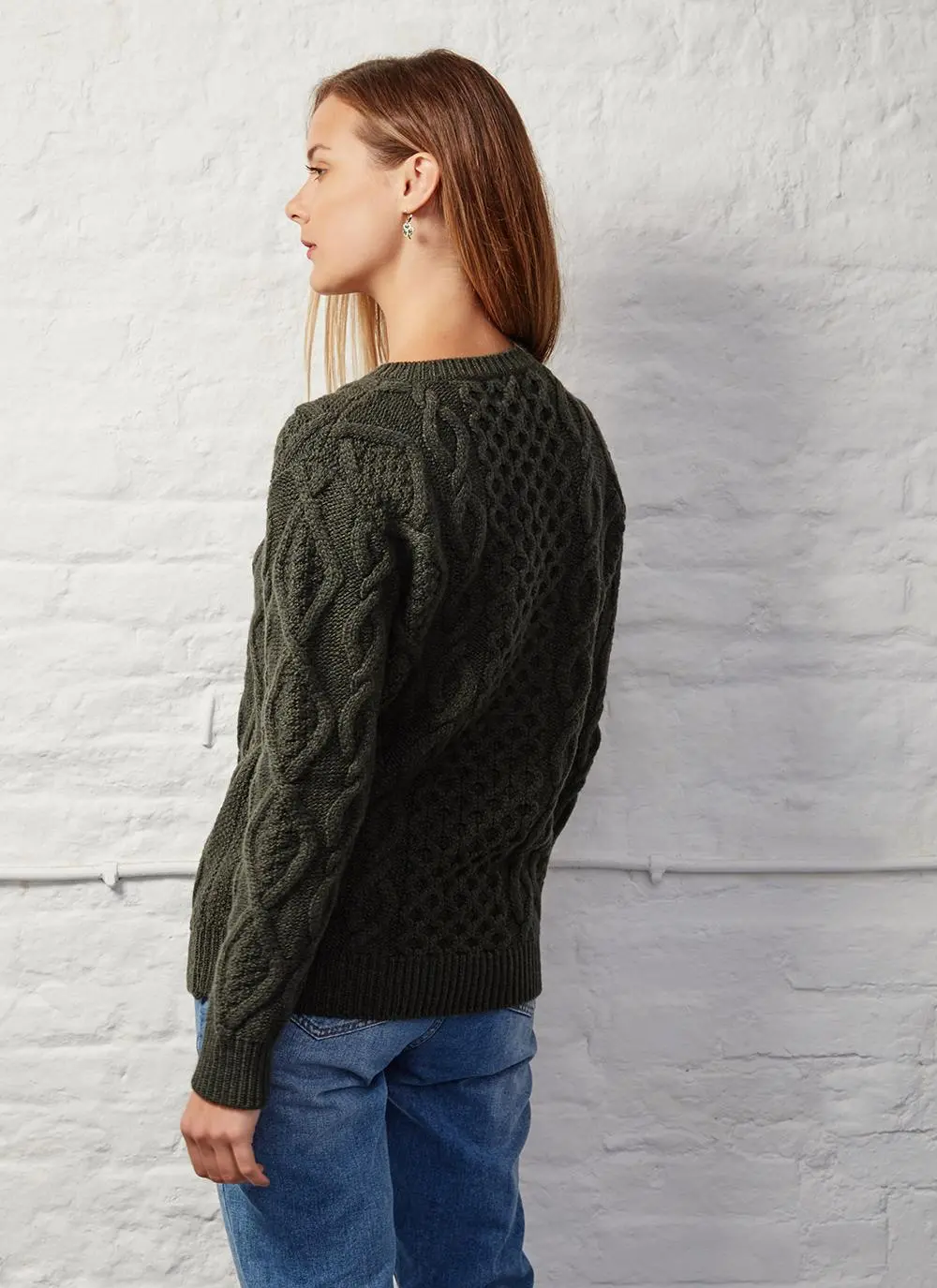 John Crew Neck Aran Sweater