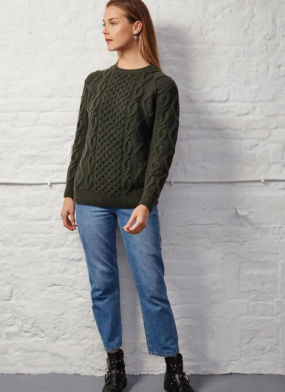 John Crew Neck Aran Sweater