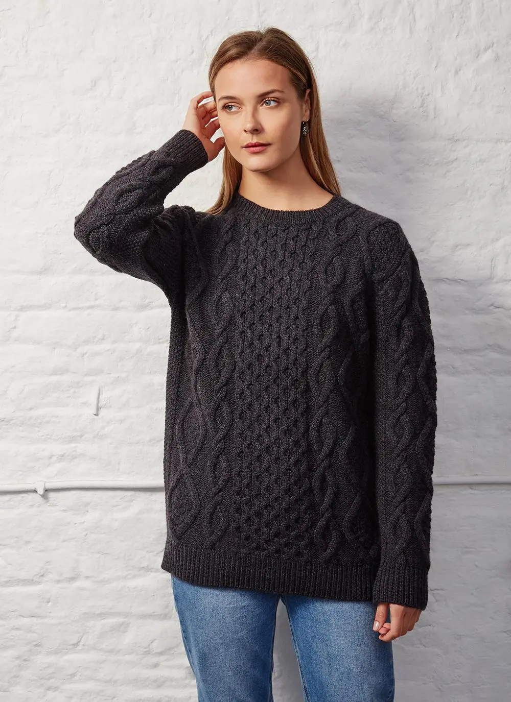 John Crew Neck Aran Sweater