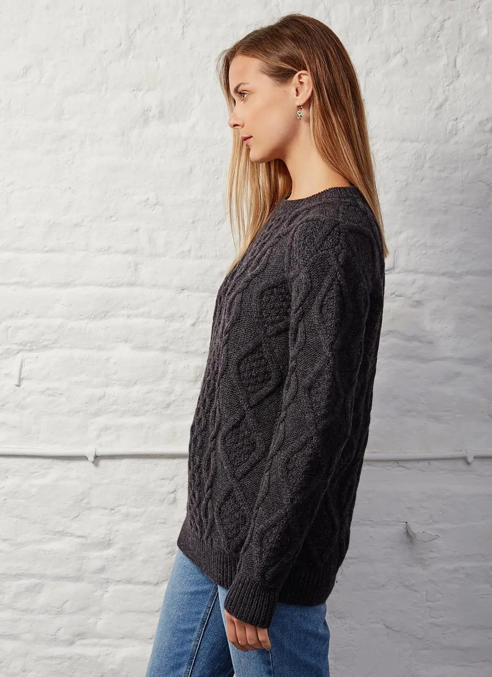 John Crew Neck Aran Sweater