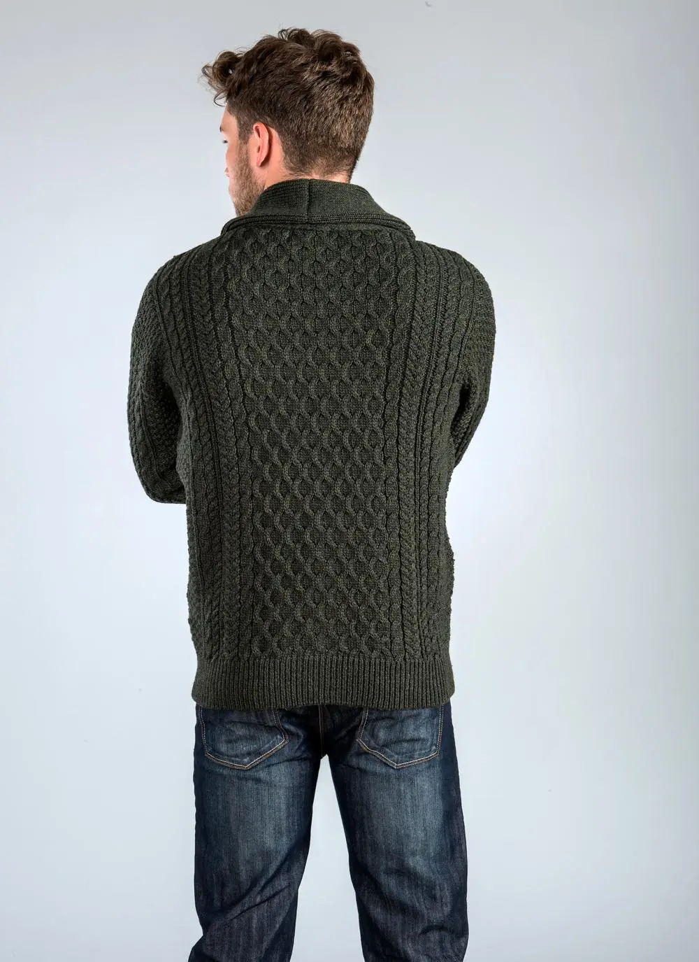 John Shawl Collar Aran Cardigan
