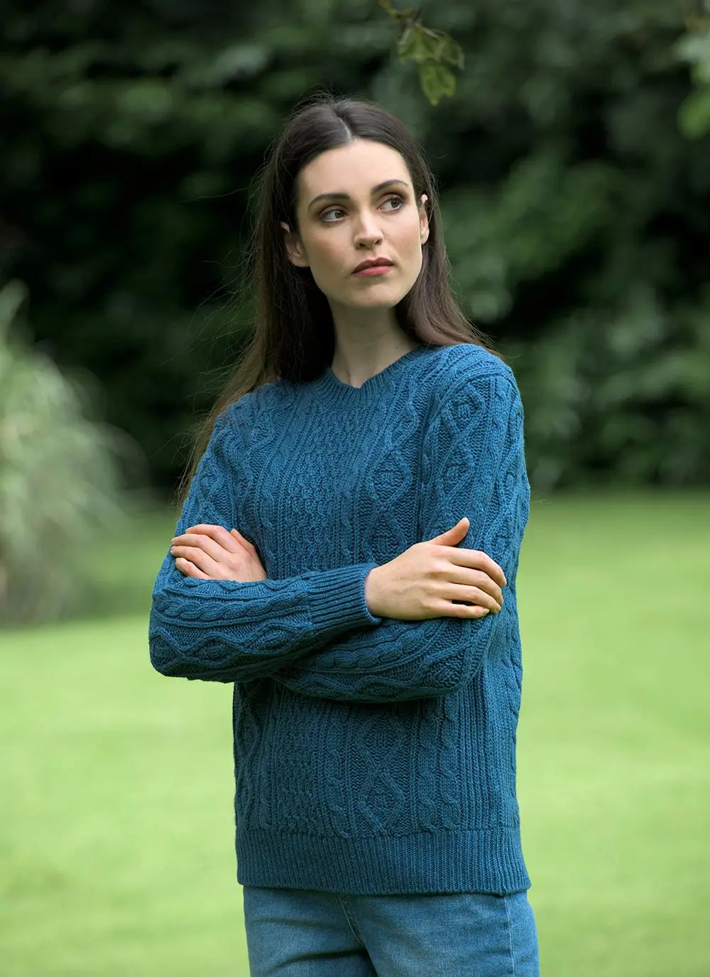 Julia Lambswool & Cotton Aran Sweater