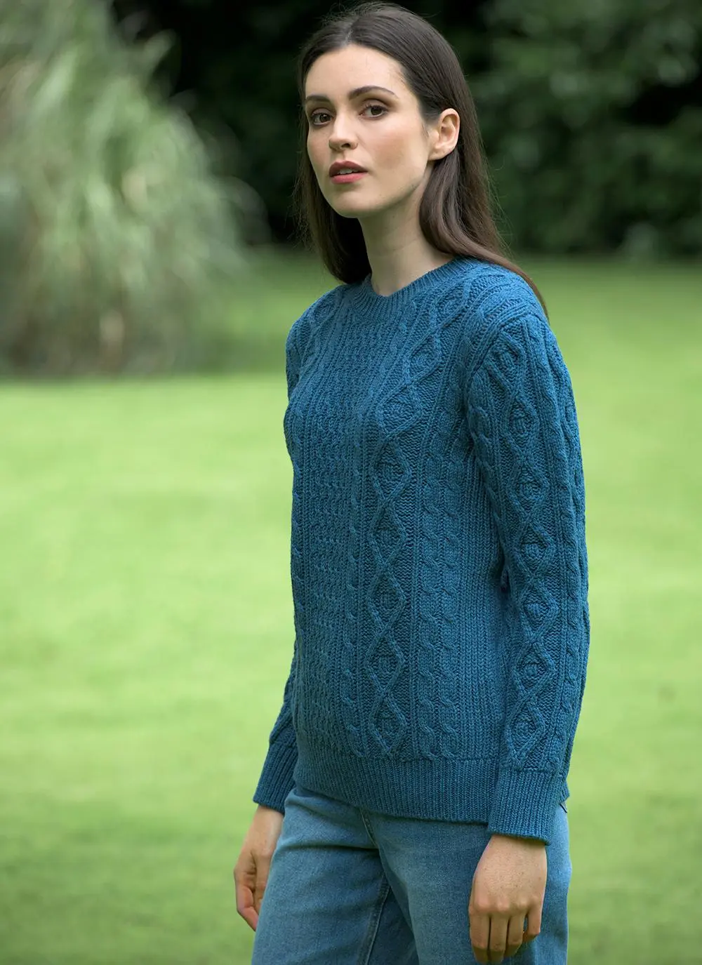 Julia Lambswool & Cotton Aran Sweater