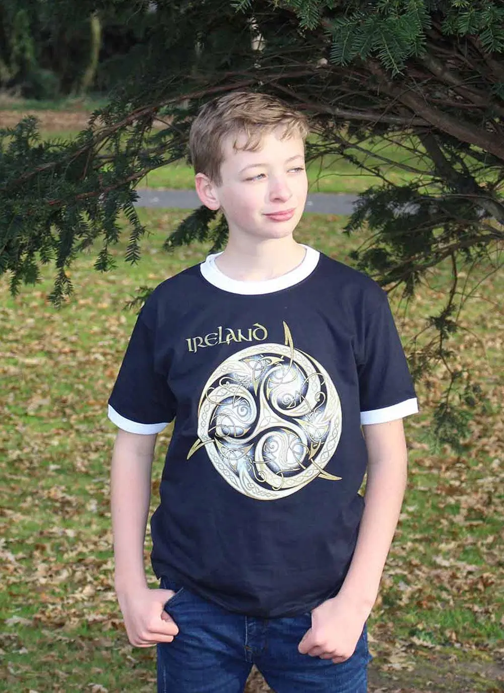 Kid's Celtic Knot Ring Navy T-Shirt