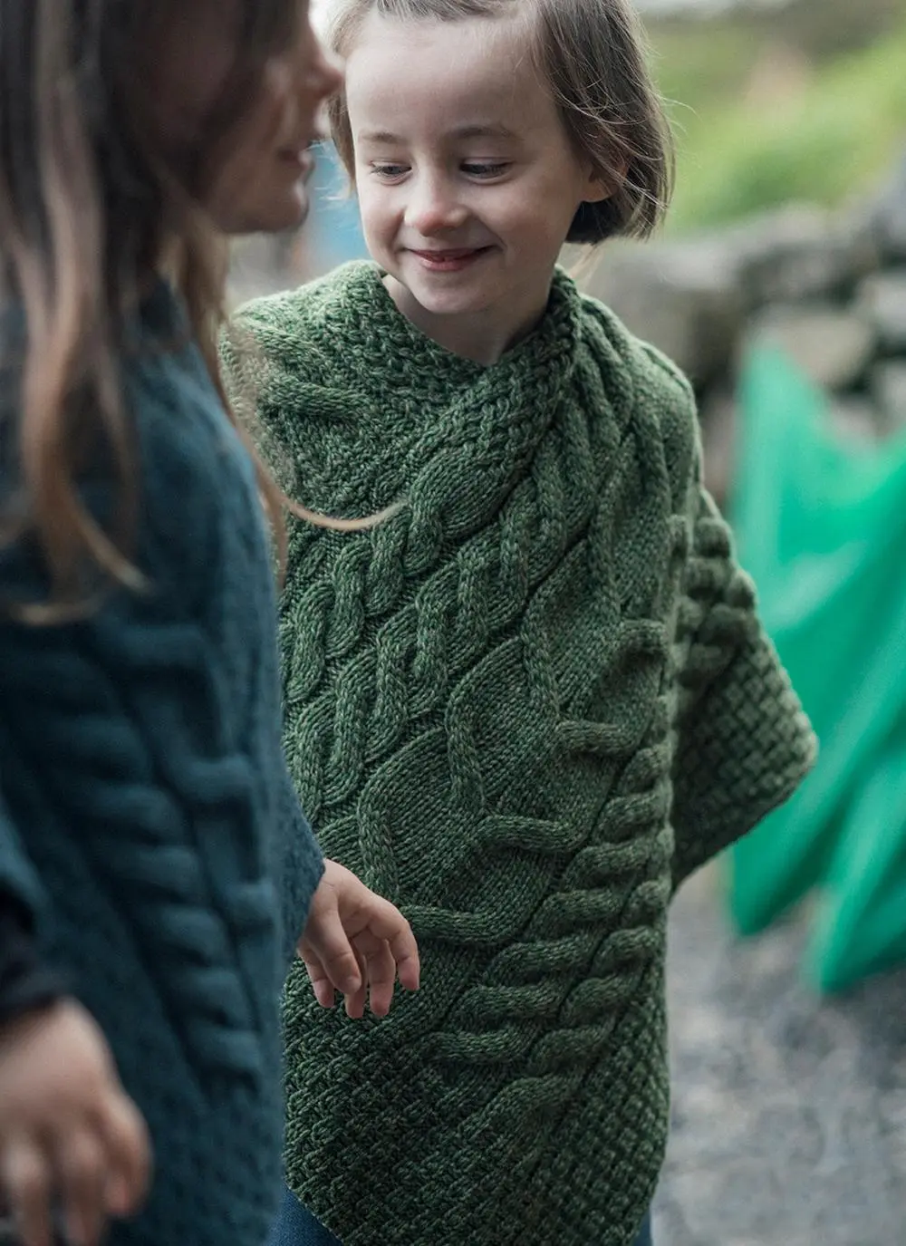 Kids Supersoft Merino Wool Cable Poncho