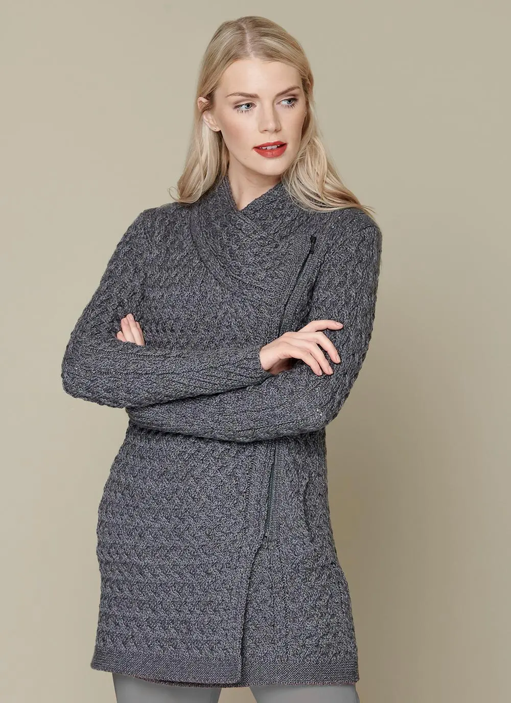 Kinsealy Trellis Wool Biker Coat
