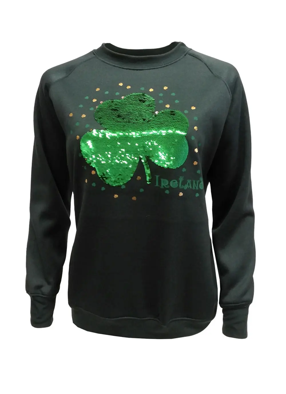 Ladies Reversible Sequin Shamrock Sweatshirt