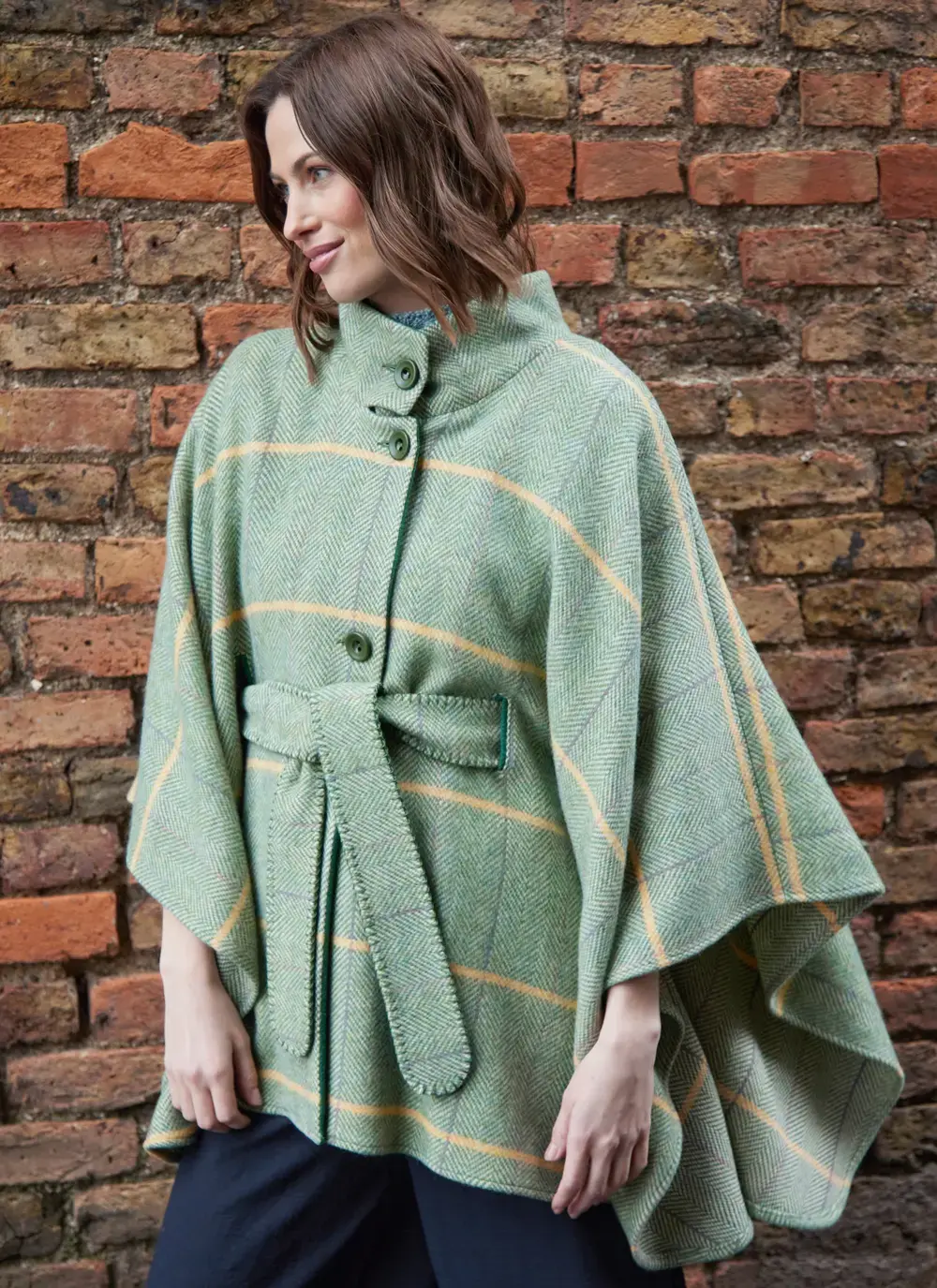 Lafo Belted Herringbone Cape