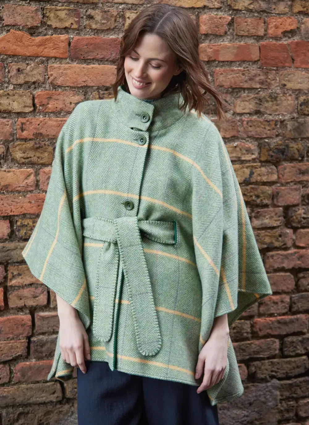 Lafo Belted Herringbone Cape