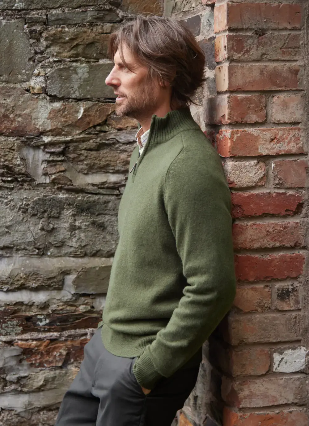 Lambswool Half Zip Sweater