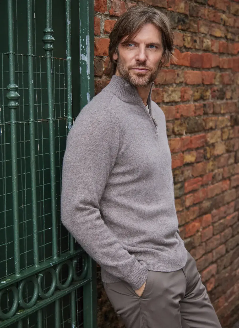 Lambswool Half Zip Sweater