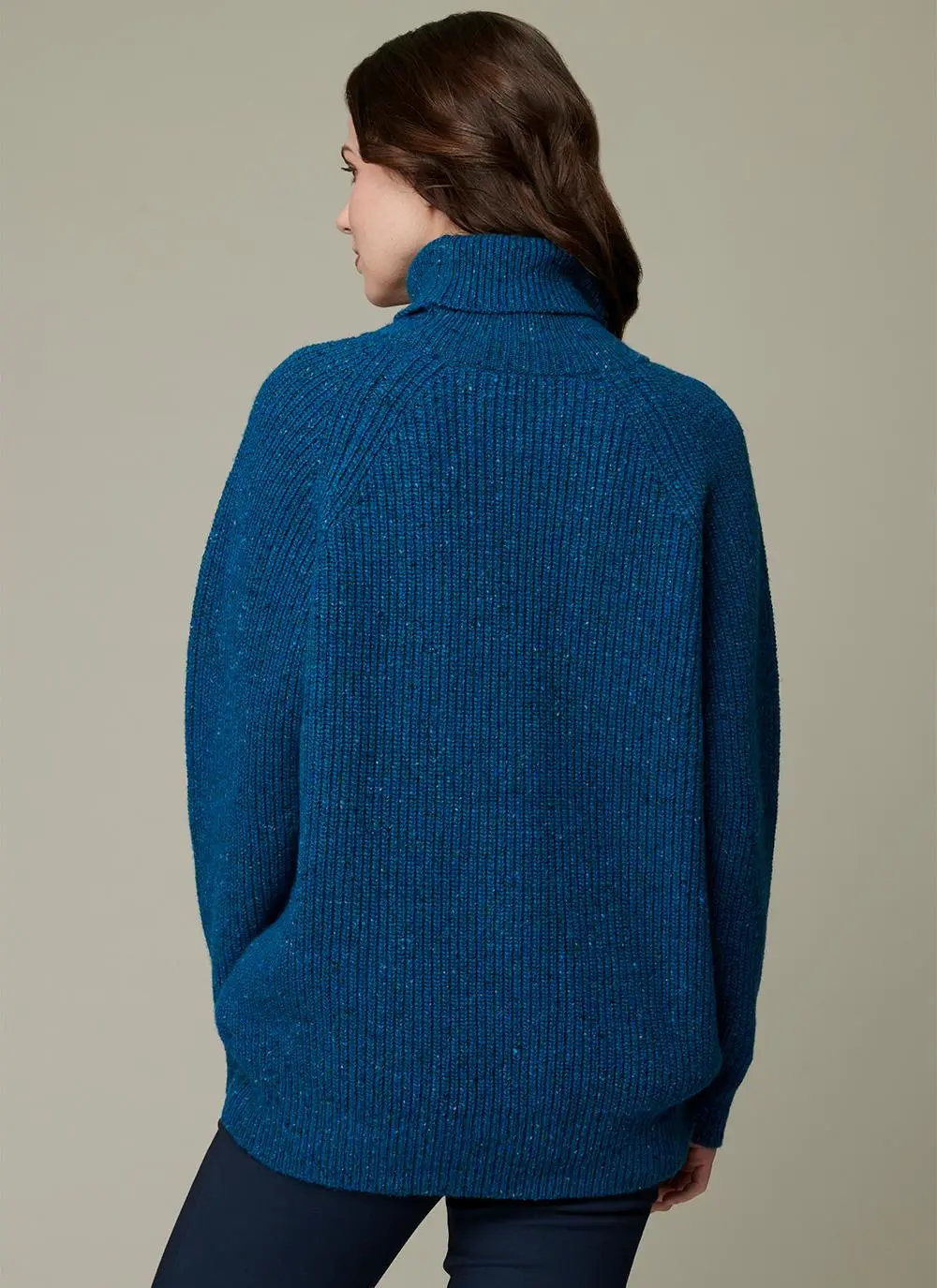 Lambswool Rib Polo Neck Sweater