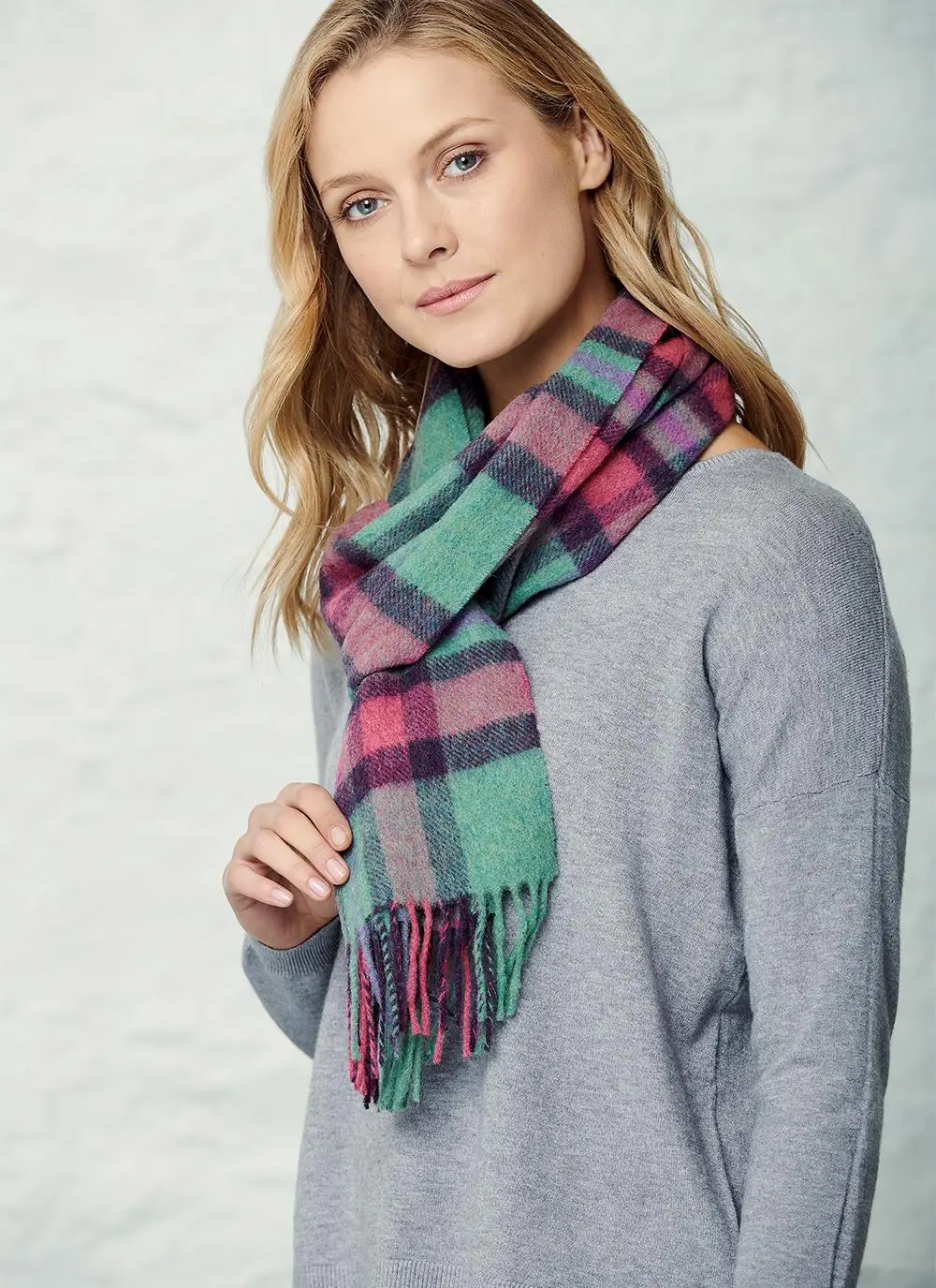 Long Lambswool Fringed Scarf