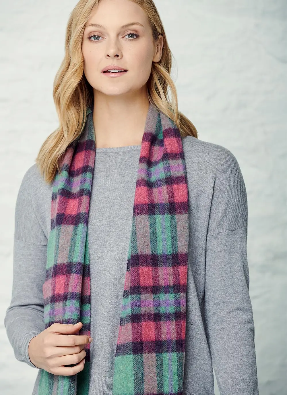 Long Lambswool Fringed Scarf