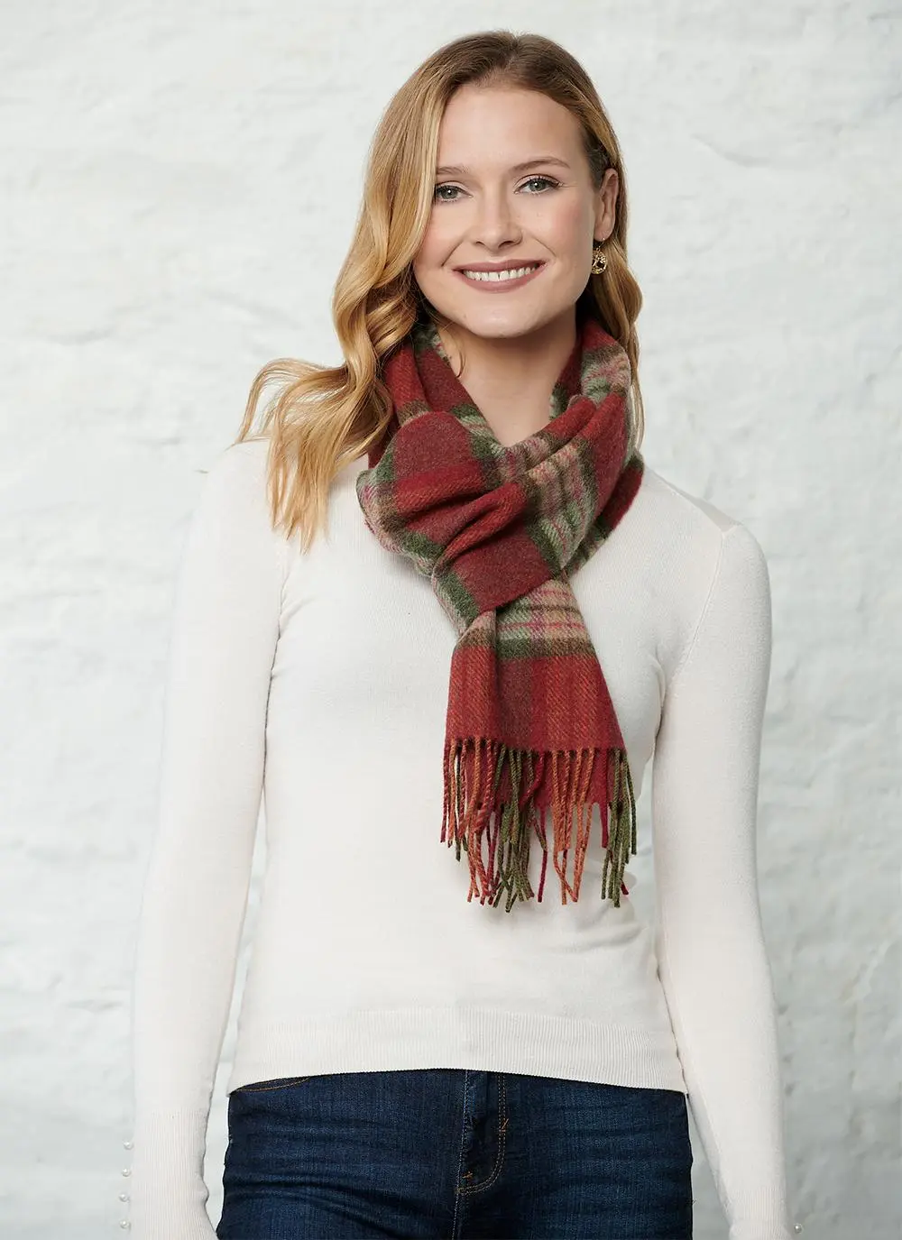 Long Lambswool Fringed Scarf