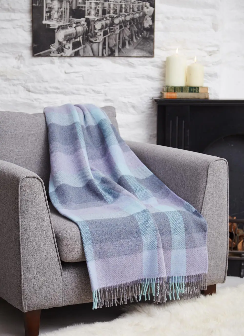 Lilac Dreams Wool Cashmere Throw