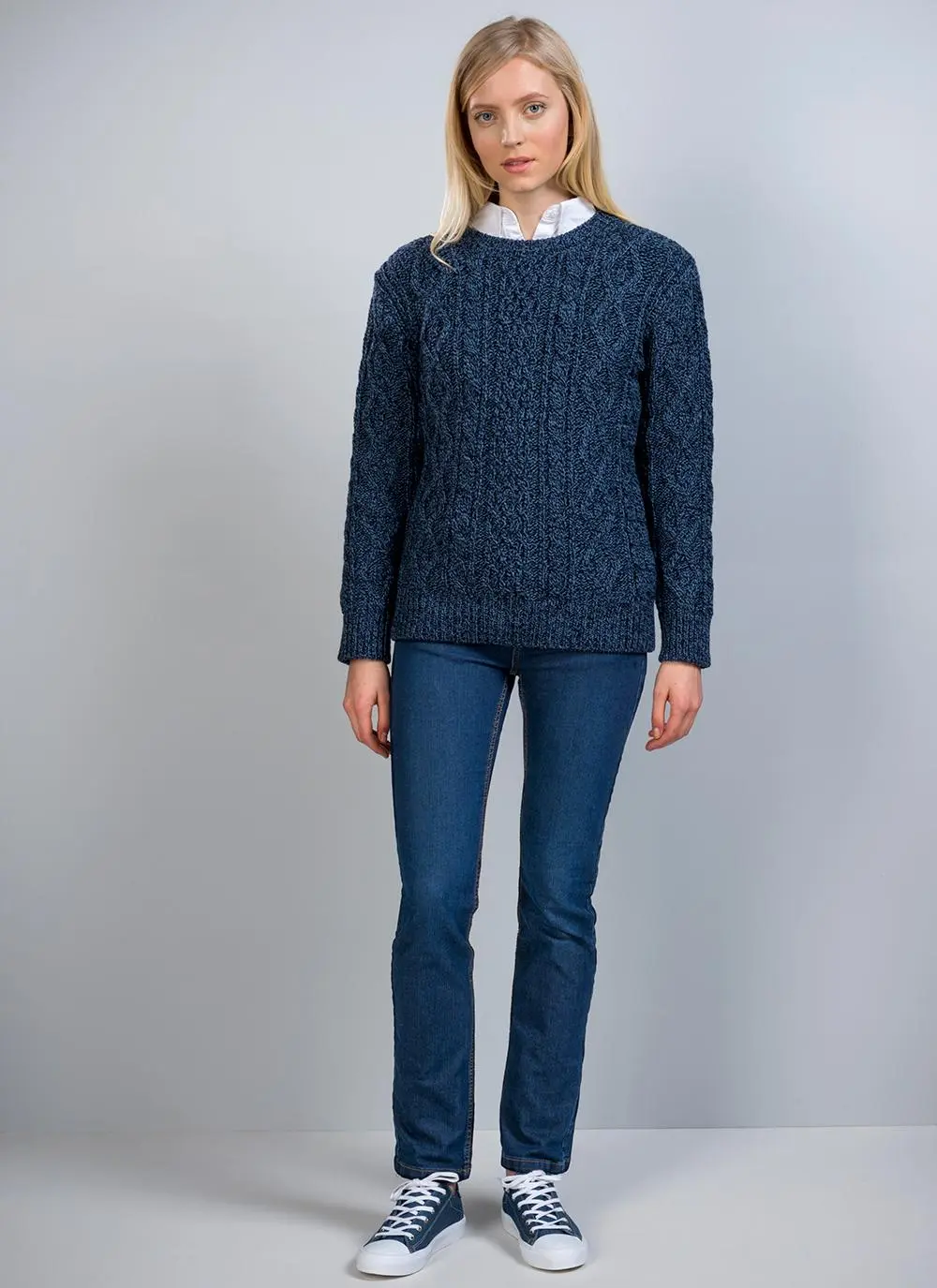 Lily Crewneck Aran Sweater