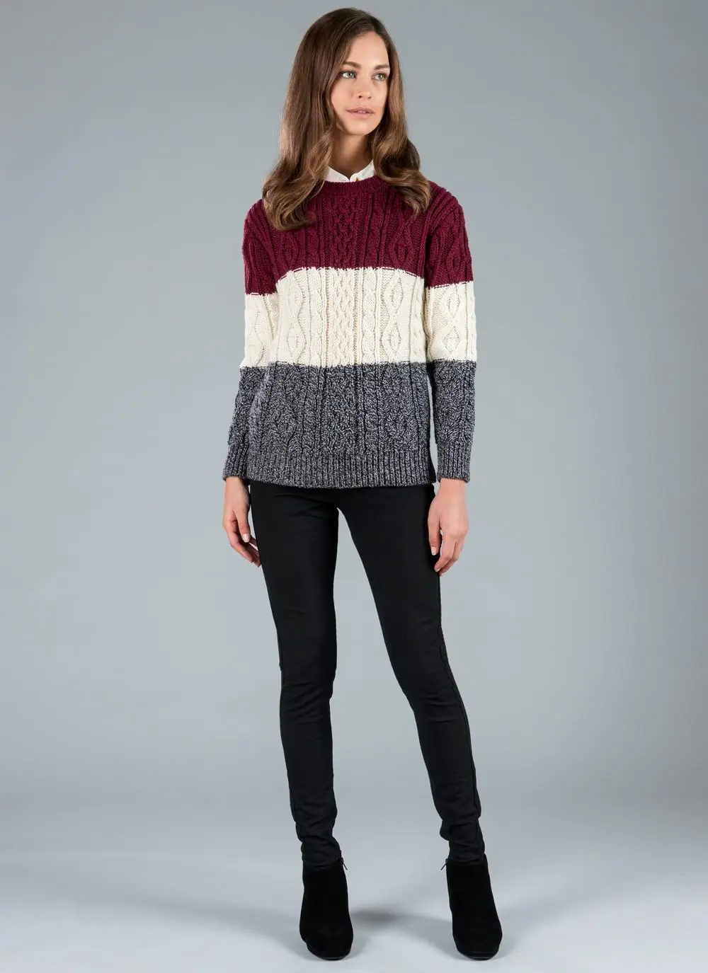 Lily Striped Aran Sweater