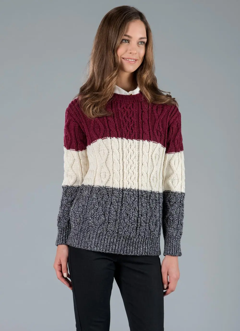 Lily Striped Aran Sweater