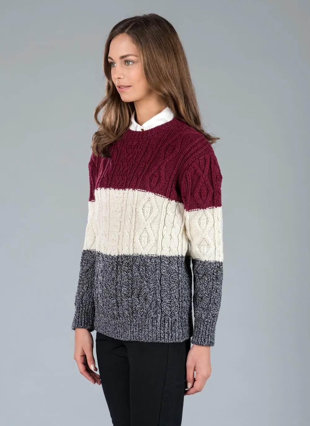 Lily Striped Aran Sweater