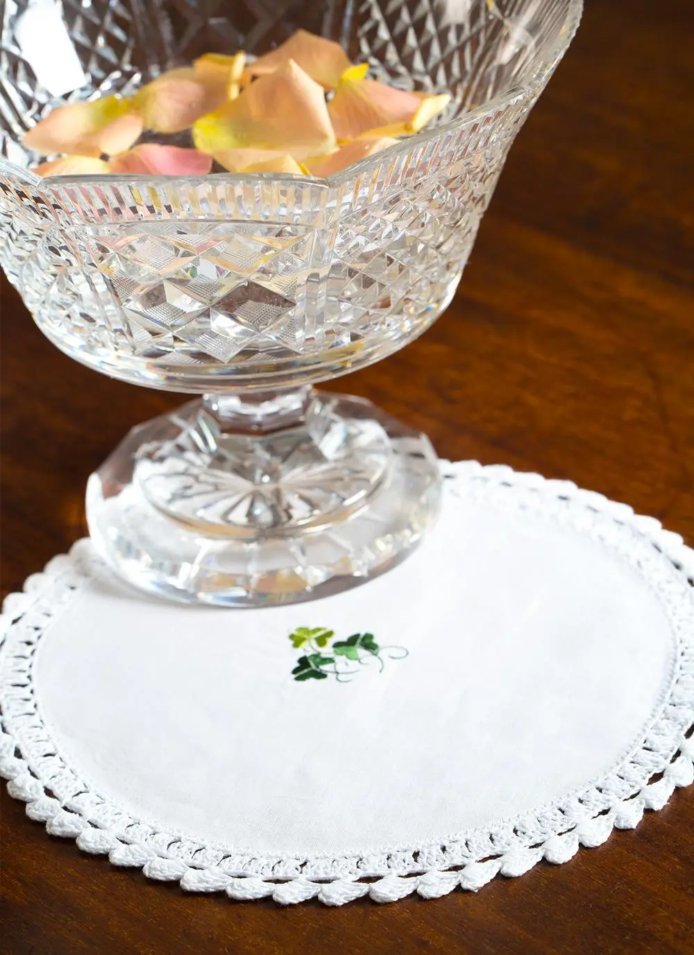 4'' Green Shamrock Doily Set of 12