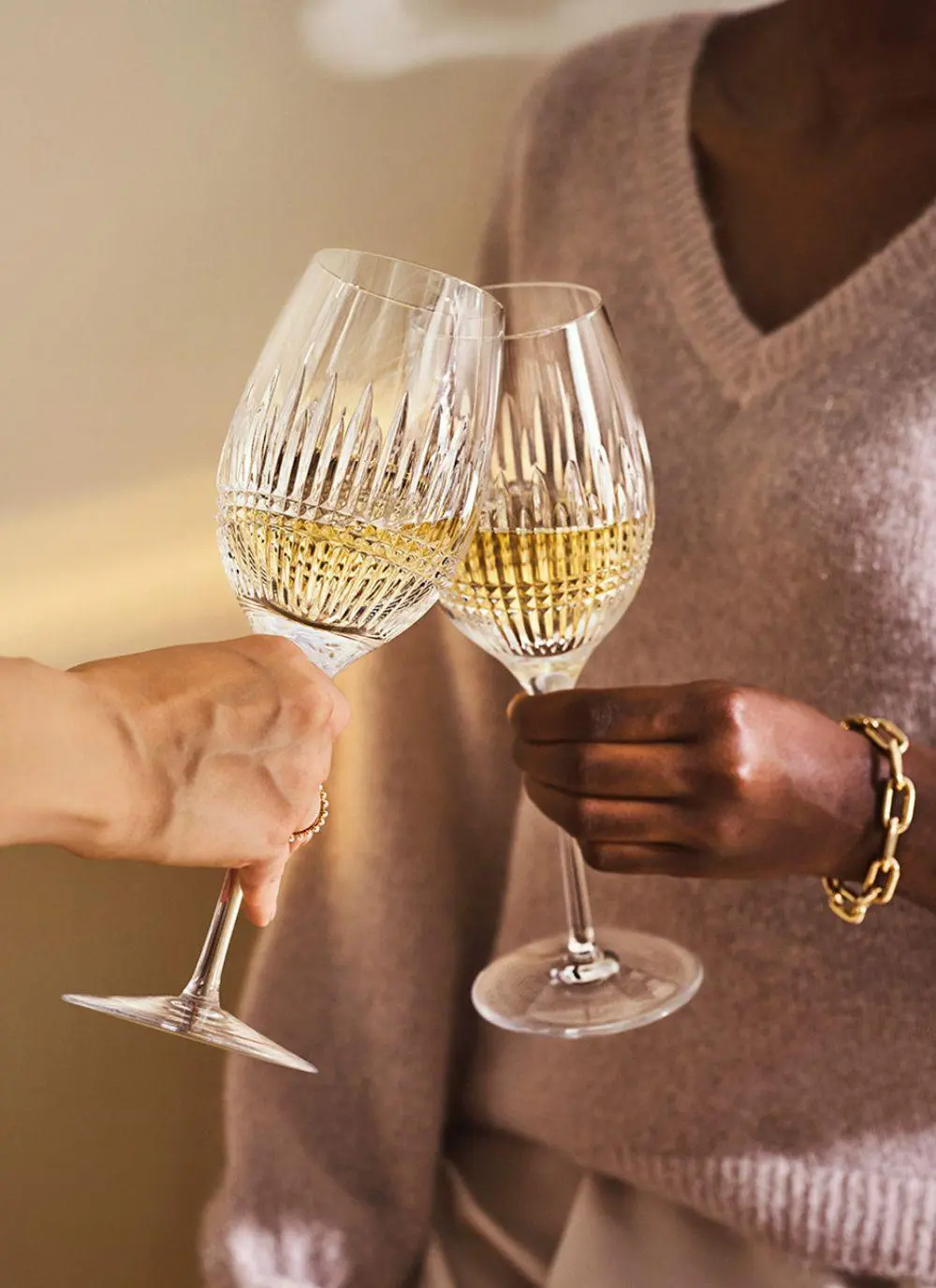 Waterford Crystal Lismore Diamond Essence Goblet Set of 2