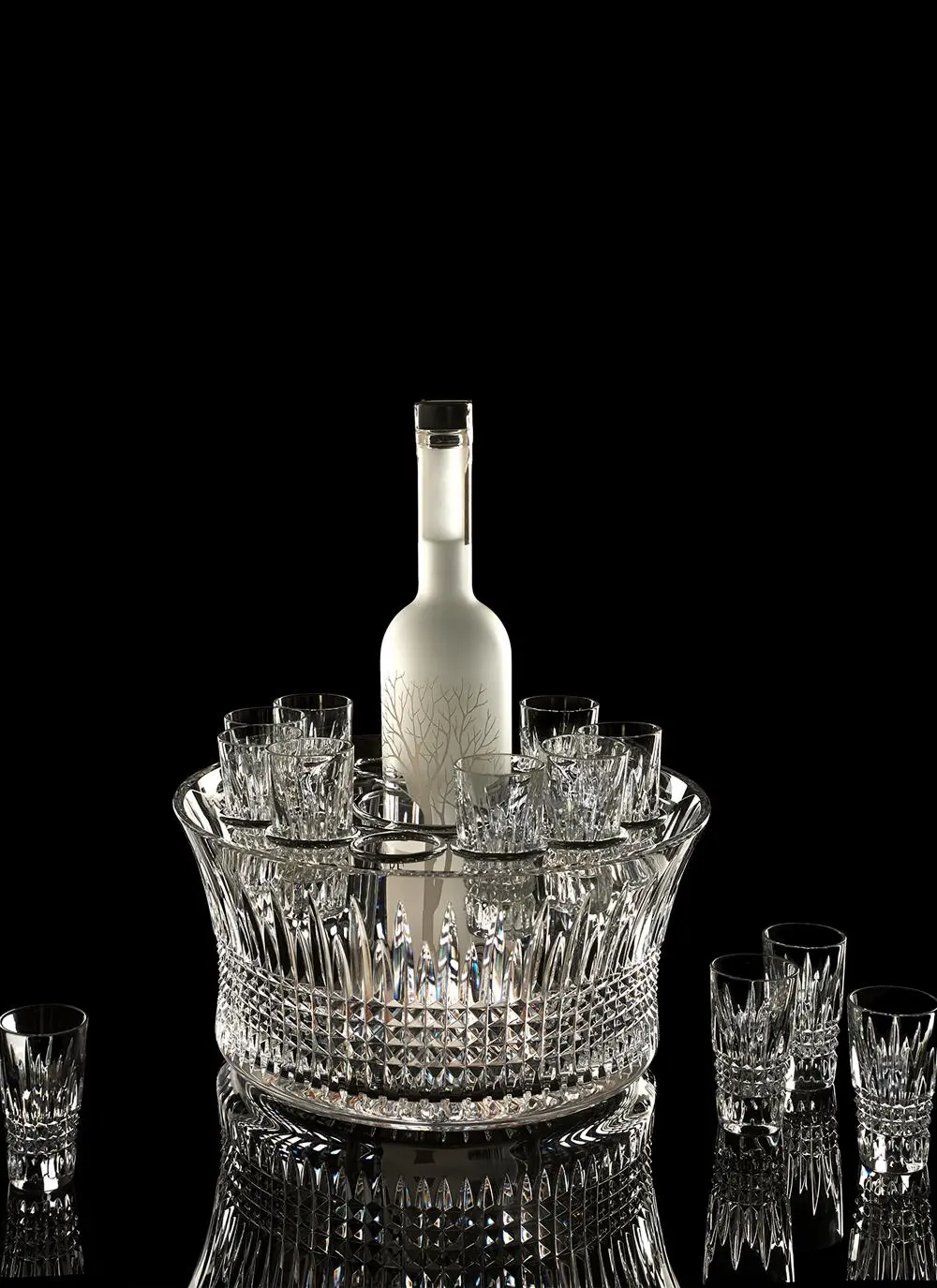 Waterford Crystal Lismore Diamond 12'' Vodka Chill Set