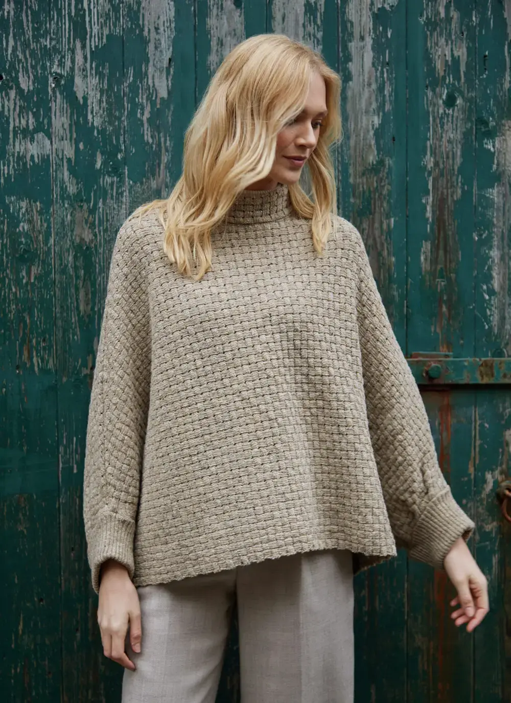 Merino Basketweave Poncho