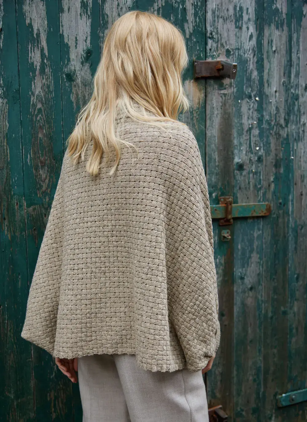 Merino Basketweave Poncho